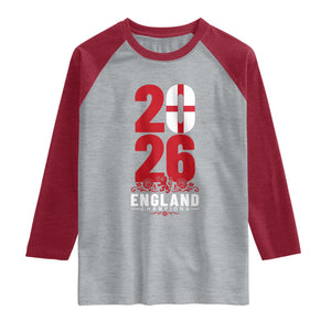 Vintage England Champions Raglan Shirt Football Supporter Graphic TS12 Heather Gray Heather Red Print Your Wear