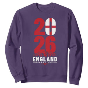 Vintage England Champions Sweatshirt Football Supporter Graphic TS12 Purple Print Your Wear