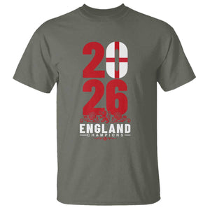 Vintage England Champions T Shirt Football Supporter Graphic TS12 Military Green Print Your Wear