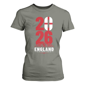Vintage England Champions T Shirt For Women Football Supporter Graphic TS12 Military Green Print Your Wear