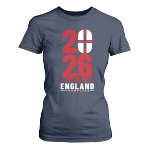 Vintage England Champions T Shirt For Women Football Supporter Graphic TS12 Navy Print Your Wear