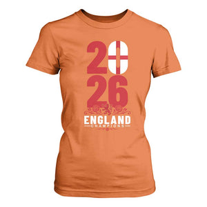 Vintage England Champions T Shirt For Women Football Supporter Graphic TS12 Orange Print Your Wear
