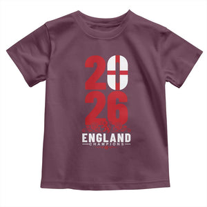 Vintage England Champions Toddler T Shirt Football Supporter Graphic TS12 Maroon Print Your Wear