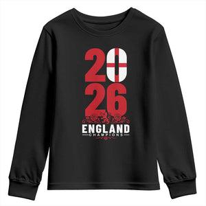 Vintage England Champions Youth Sweatshirt Football Supporter Graphic TS12 Black Print Your Wear