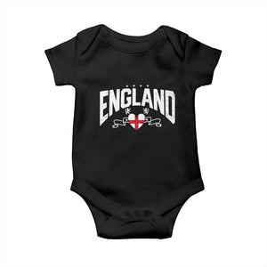 England Flag Heart Baby Onesie Patriotic English Pride Graphic Gift TS12 Black Print Your Wear