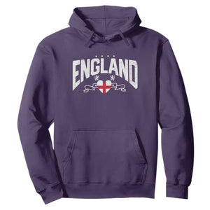 England Flag Heart Hoodie Patriotic English Pride Graphic Gift TS12 Purple Print Your Wear