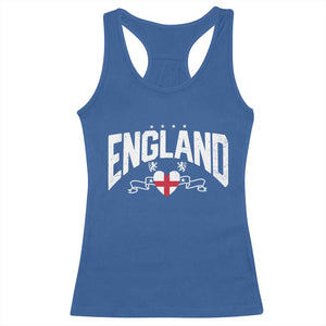 England Flag Heart Racerback Tank Top Patriotic English Pride Graphic Gift TS12 Royal Blue Print Your Wear