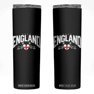 England Flag Heart Skinny Tumbler Patriotic English Pride Graphic Gift TS12 Black Print Your Wear