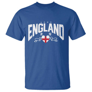 England Flag Heart T Shirt Patriotic English Pride Graphic Gift TS12 Royal Blue Print Your Wear