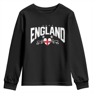 England Flag Heart Youth Sweatshirt Patriotic English Pride Graphic Gift TS12 Black Print Your Wear