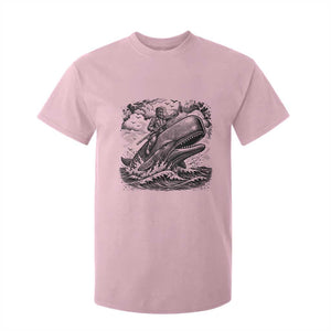 Funny Skeleton Whale Rider T Shirt For Kid Dark Maritime Gothic Vintage Nautical Graphic