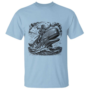 Funny Skeleton Whale Rider T Shirt Dark Maritime Gothic Vintage Nautical Graphic