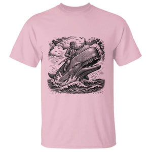 Funny Skeleton Whale Rider T Shirt Dark Maritime Gothic Vintage Nautical Graphic