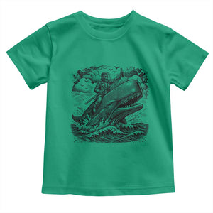 Funny Skeleton Whale Rider Toddler T Shirt Dark Maritime Gothic Vintage Nautical Graphic