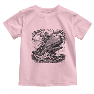 Funny Skeleton Whale Rider Toddler T Shirt Dark Maritime Gothic Vintage Nautical Graphic