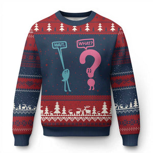 Wait What Grammar English Teacher Ugly Christmas Sweater Funny Punctuation Gift