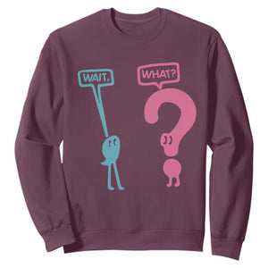 Wait What Grammar English Teacher Sweatshirt Funny Punctuation Gift