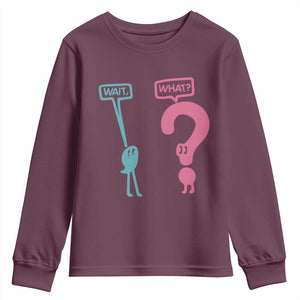 Wait What Grammar English Teacher Youth Sweatshirt Funny Punctuation Gift