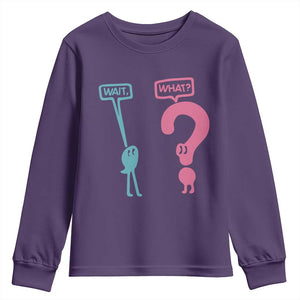 Wait What Grammar English Teacher Youth Sweatshirt Funny Punctuation Gift