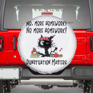 Black Cat English Teacher Gift Spare Tire Cover No More Homework Punctuation Matters Grammar Humor