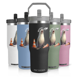 Funny Neil The Seal Boop Flip Straw Tumbler Viral Cute Seal Lover Gift