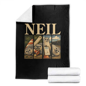 Funny Neil The Seal Throw Blanket Viral Ocean Animal Meme Graphic