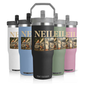 Funny Neil The Seal Flip Straw Tumbler Viral Ocean Animal Meme Graphic