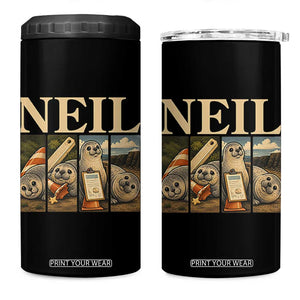Funny Neil The Seal 4 in 1 Can Cooler Tumbler Viral Ocean Animal Meme Graphic