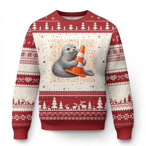 Neil The Seal Groovy Ugly Christmas Sweater Retro Vintage Cute Seal Lover Graphic