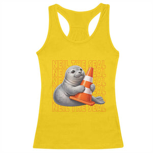 Neil The Seal Groovy Racerback Tank Top Retro Vintage Cute Seal Lover Graphic