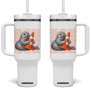 Neil The Seal Groovy Tumbler With Handle Retro Vintage Cute Seal Lover Graphic
