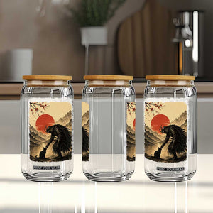 Vintage Japanese Art Samurai Warrior Black Cat Glass Can Ukiyoe Style Boop Meme