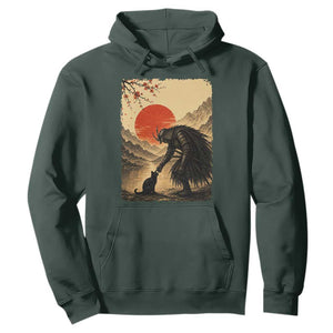 Vintage Japanese Art Samurai Warrior Black Cat Hoodie Ukiyoe Style Boop Meme