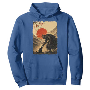 Vintage Japanese Art Samurai Warrior Black Cat Hoodie Ukiyoe Style Boop Meme