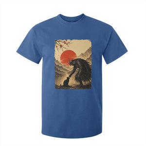 Vintage Japanese Art Samurai Warrior Black Cat T Shirt For Kid Ukiyoe Style Boop Meme
