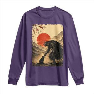 Vintage Japanese Art Samurai Warrior Black Cat Long Sleeve Shirt Ukiyoe Style Boop Meme