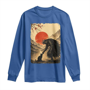 Vintage Japanese Art Samurai Warrior Black Cat Long Sleeve Shirt Ukiyoe Style Boop Meme