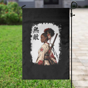 Afro African Pride Samurai Black Girl Garden Flag Vintage Japanese Sumie Katana Graphic