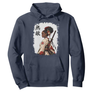 Afro African Pride Samurai Black Girl Hoodie Vintage Japanese Sumie Katana Graphic