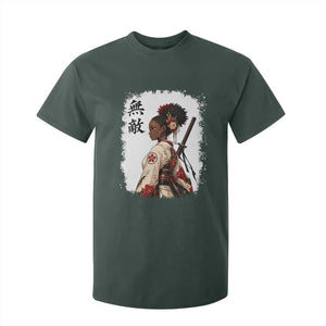 Afro African Pride Samurai Black Girl T Shirt For Kid Vintage Japanese Sumie Katana Graphic