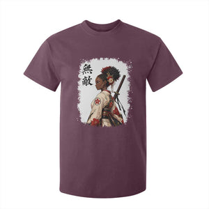 Afro African Pride Samurai Black Girl T Shirt For Kid Vintage Japanese Sumie Katana Graphic