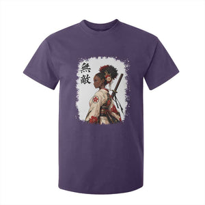 Afro African Pride Samurai Black Girl T Shirt For Kid Vintage Japanese Sumie Katana Graphic