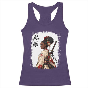 Afro African Pride Samurai Black Girl Racerback Tank Top Vintage Japanese Sumie Katana Graphic