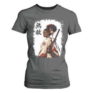 Afro African Pride Samurai Black Girl T Shirt For Women Vintage Japanese Sumie Katana Graphic