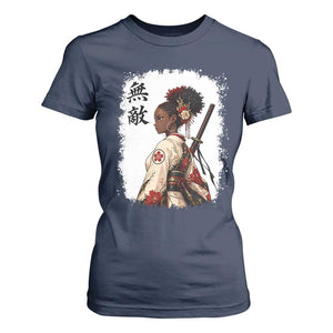 Afro African Pride Samurai Black Girl T Shirt For Women Vintage Japanese Sumie Katana Graphic