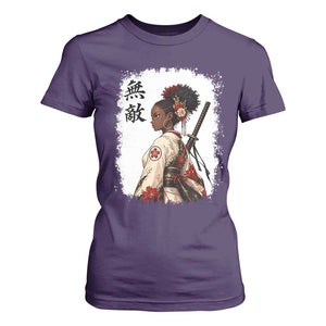 Afro African Pride Samurai Black Girl T Shirt For Women Vintage Japanese Sumie Katana Graphic