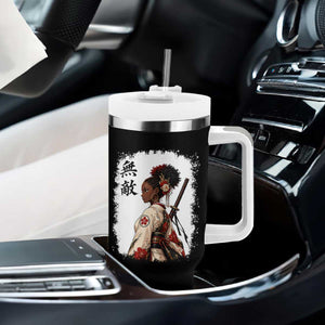 Afro African Pride Samurai Black Girl Tumbler With Handle Vintage Japanese Sumie Katana Graphic