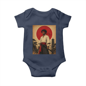 Afro American Samurai Bushido Warrior Baby Onesie Vintage Japanese Ukiyoe Graphic