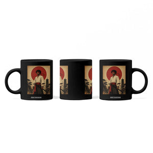 Afro American Samurai Bushido Warrior Coffee Mug Vintage Japanese Ukiyoe Graphic