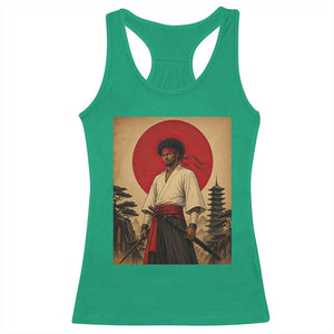 Afro American Samurai Bushido Warrior Racerback Tank Top Vintage Japanese Ukiyoe Graphic TS12 Irish Green Print Your Wear